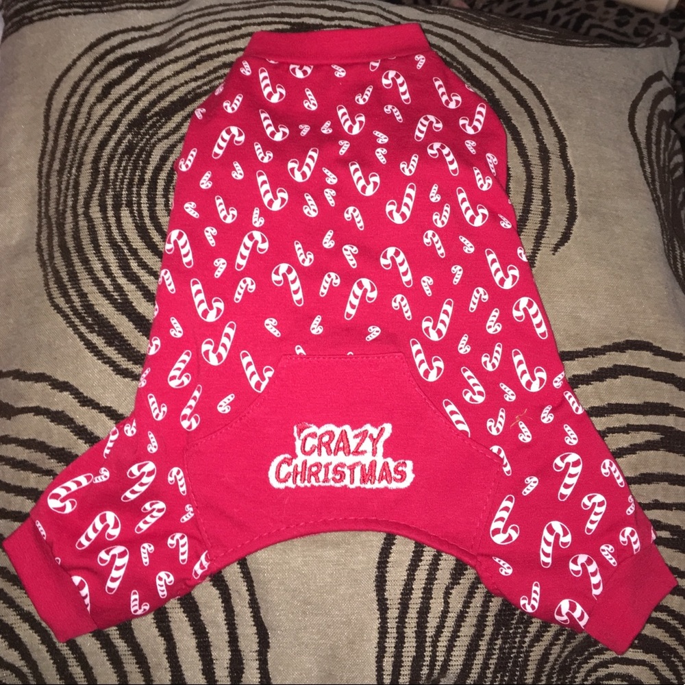 NWOT XS DOG “Crazy Christmas” Onesie Pajamas 🎅🏻